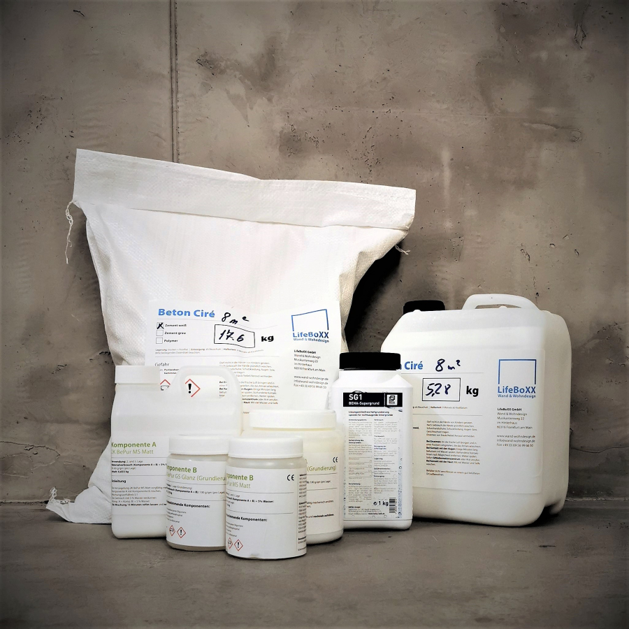 Microzement Komplettset Beton Ciré 8 qm